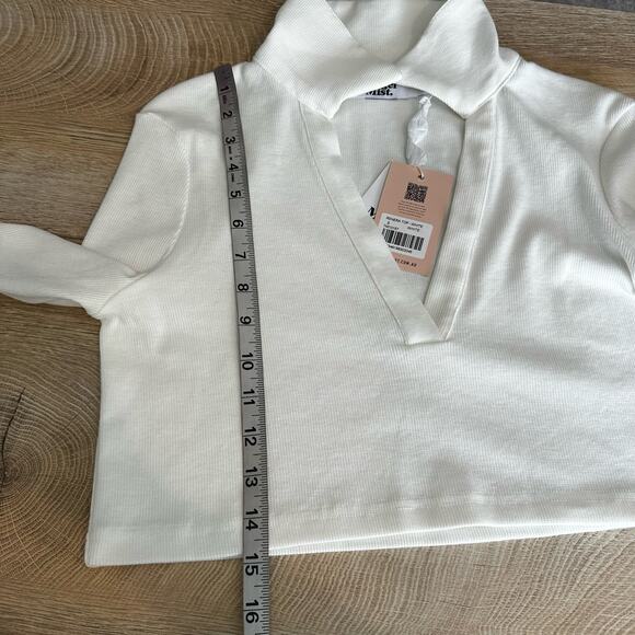Tiger Mist Renera Cropped Polo Top White S - Picture 9 of 11